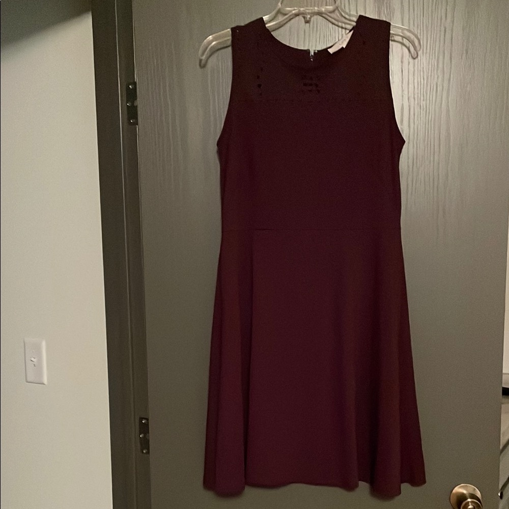 Elegant Sleeveless Burgundy Dress